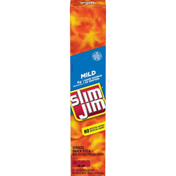 Slim Jim Giant Mild Snack Sticks .97 Oz. Sticks, PK144